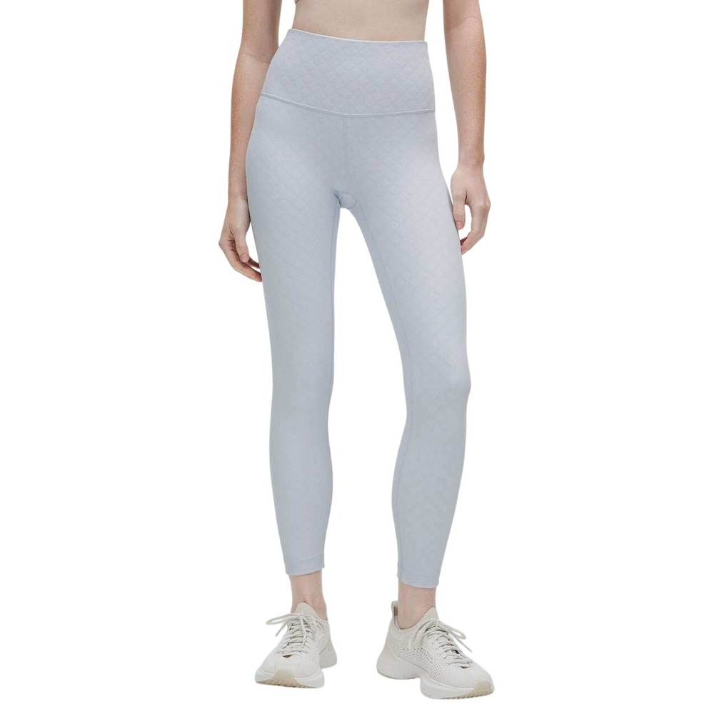 Lululemon Starch Blue 3D Jacquard Diamond Train‎ High Rise 25" Tight Size 12